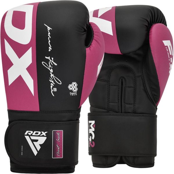 Boxerské rukavice RDX F4 čierno-ružové